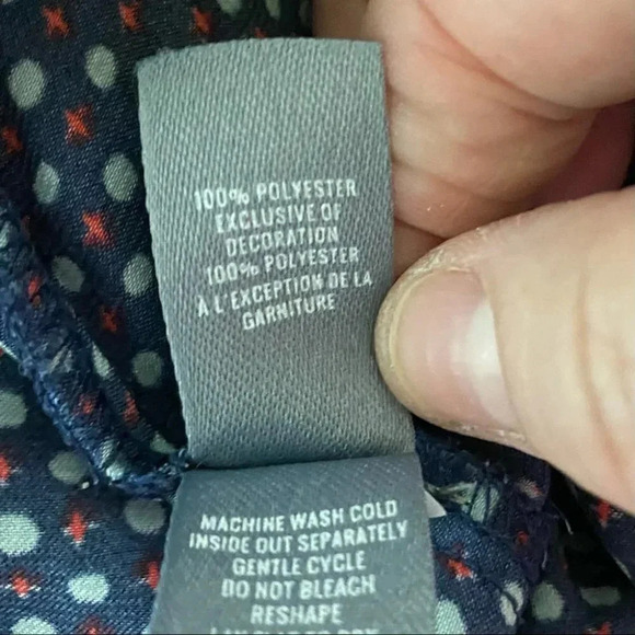 Aerie M elastic waist blue dotted pull on palazzo pants - Picture 7 of 8